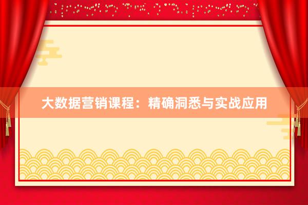 大数据营销课程：精确洞悉与实战应用